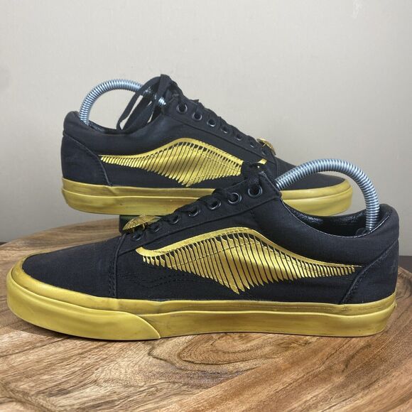 VANS Old Skool Harry Potter Golden Snitch Mens Black And Gold Size 8.5 Shoes - Picture 5 of 9